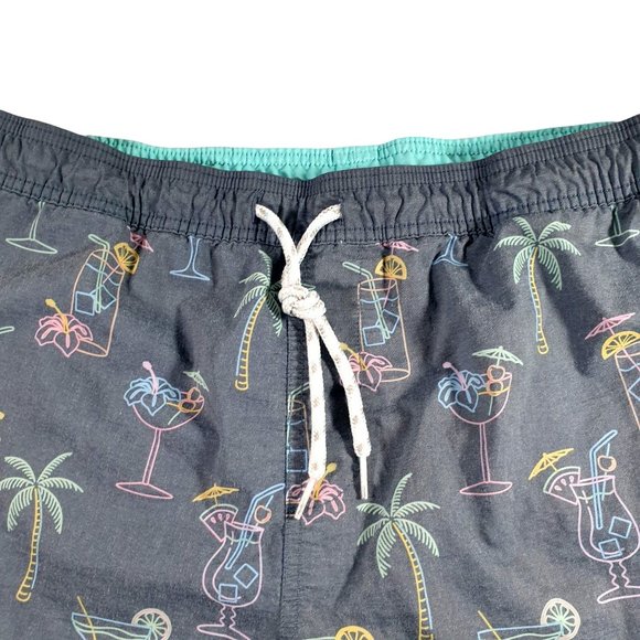 Goodfellow Mens Swim Suit Trunks Tropical Drinks Hawaiian Vacation Beach Pool - Picture 2 of 8